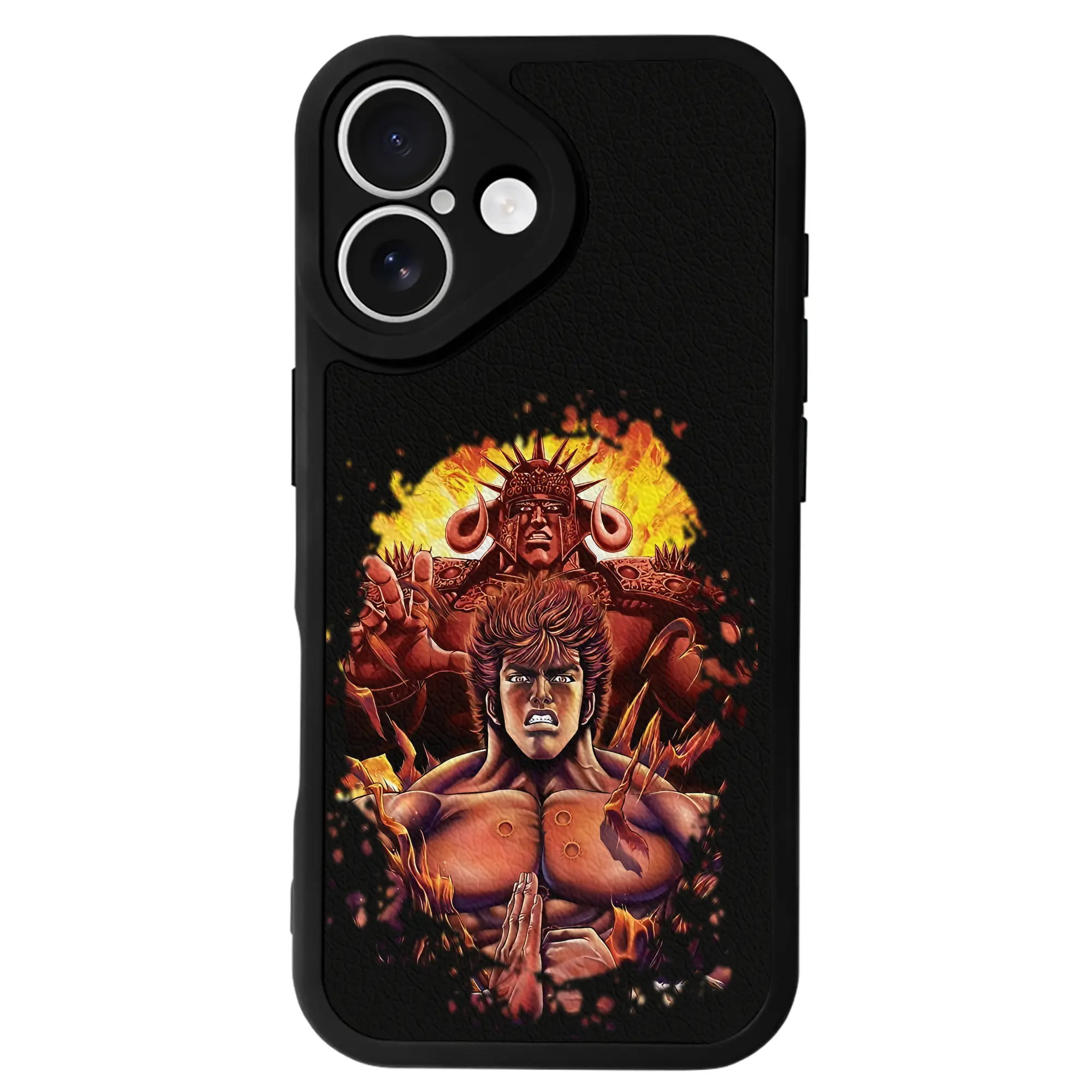 北斗の拳 グッズ,ケンシロウ - IPhone 16シリーズ対応 ・ シリコンスマホケース ・ レザー調 ・ 高精度フィット ・ 耐衝撃 ・ ワイヤレス充電対応 ・ 精密カット